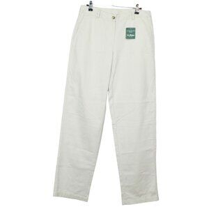 NWT! LL Bean Favorite Fit Straight Leg Pants Tan Cotton Chino Size 6 MT